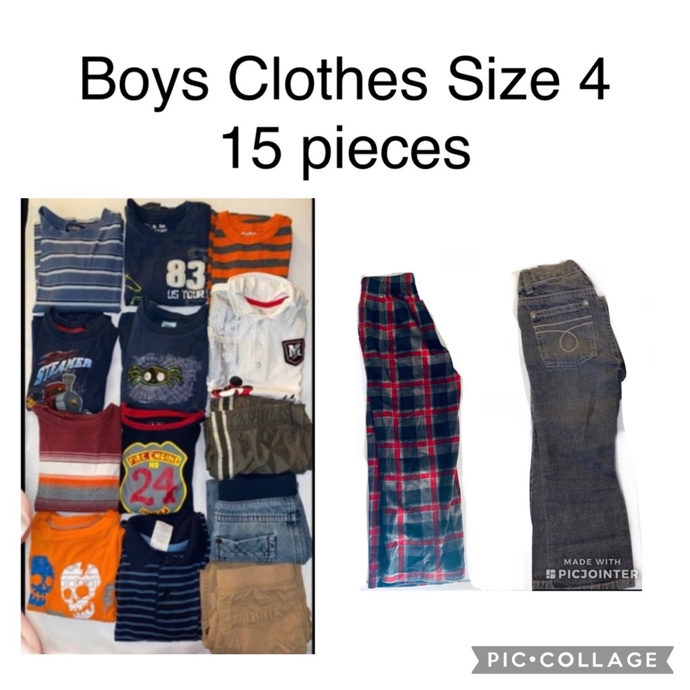 ✨15 Piece Lot Boys Size 4 Shirts & Pants